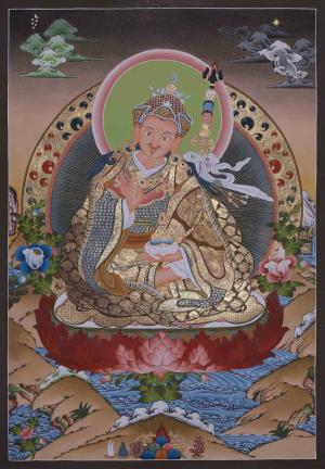 Original Hand-Painted Guru Rinpoche Thangka | Padmasambhava |Lotus-Born Guru |Precious Master